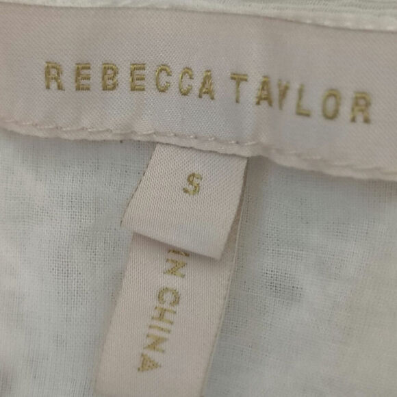 Rebecca Taylor Eyelet Peplum Tank White Women's Size Small - Picture 4 of 5